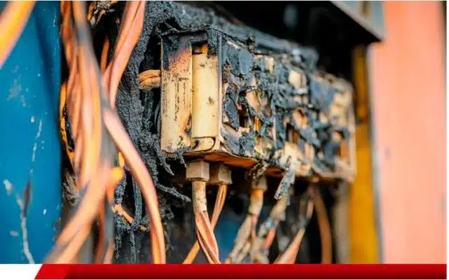 Painel elétrico queimado