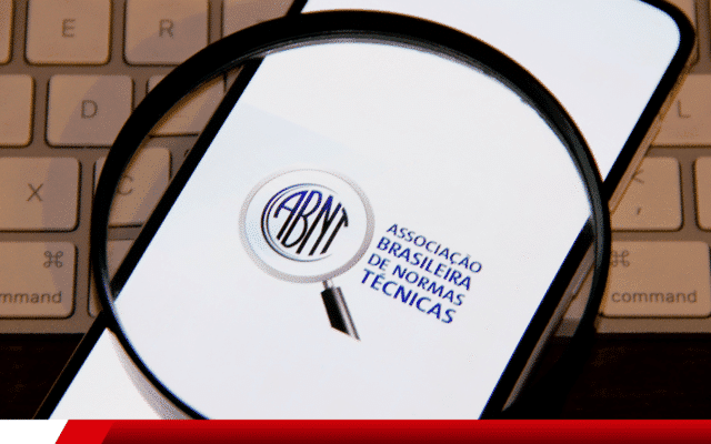 Logotipo da ABNT representando normas técnicas brasileiras.